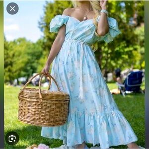 LoveShackFancy x Target blue floral maxi dress